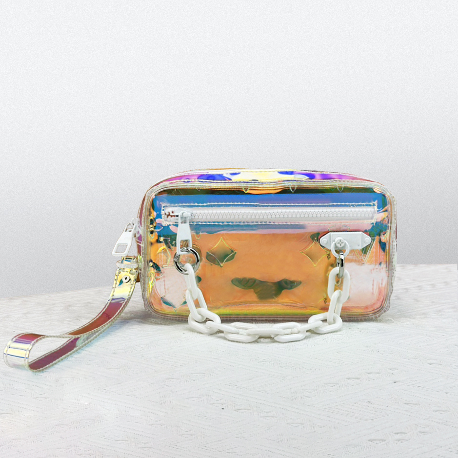 Nieuwe transparante jelly tas Designer koppeling transparante portemonnee PVC transparante cosmetische tas handtas schoudertas luxe ontwerper ritssluitingtas