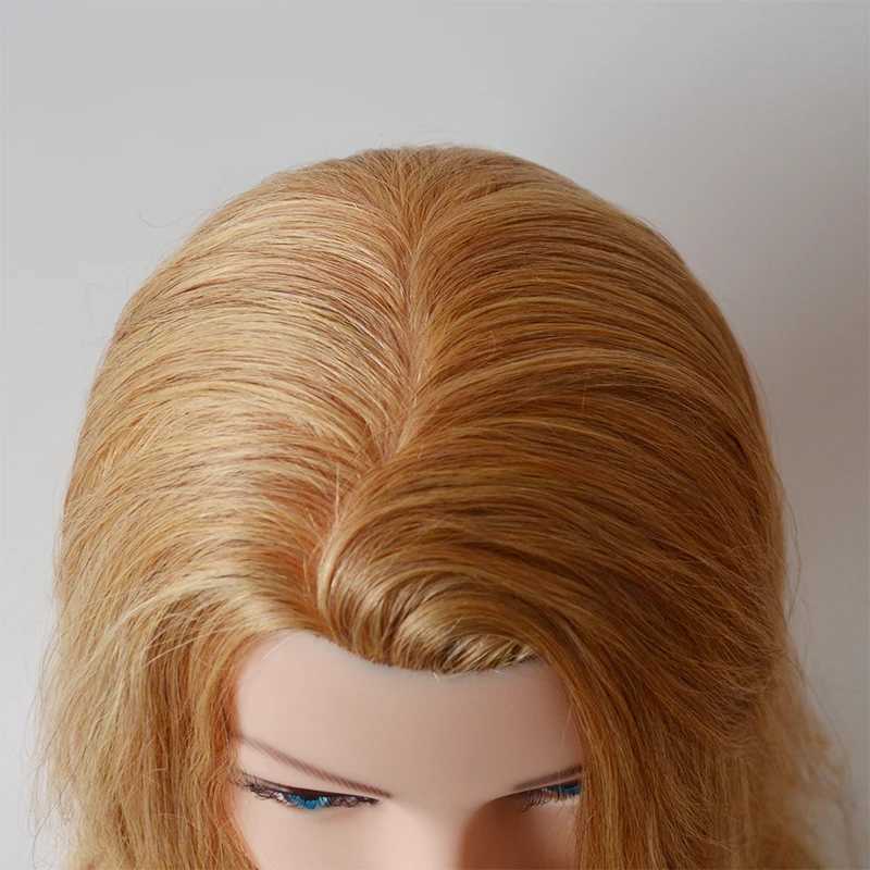 Mannequin Heads Advanced Human Model Head 100% Natural Hair 24 Borttagning Dummy Doll Blond Training Q240510