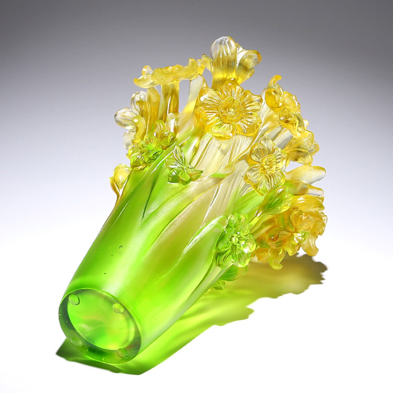 European Fashion Luxury Crystal Vase Home Decoration Tabletop Ornaments Figur av Daffodil Model Narcissus Flowers