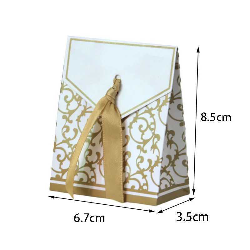 Gift Wrap 10/20/of gold and silver paper candy boxes wedding gift packaging bags baby showers gifts birthday party suppliesQ240511