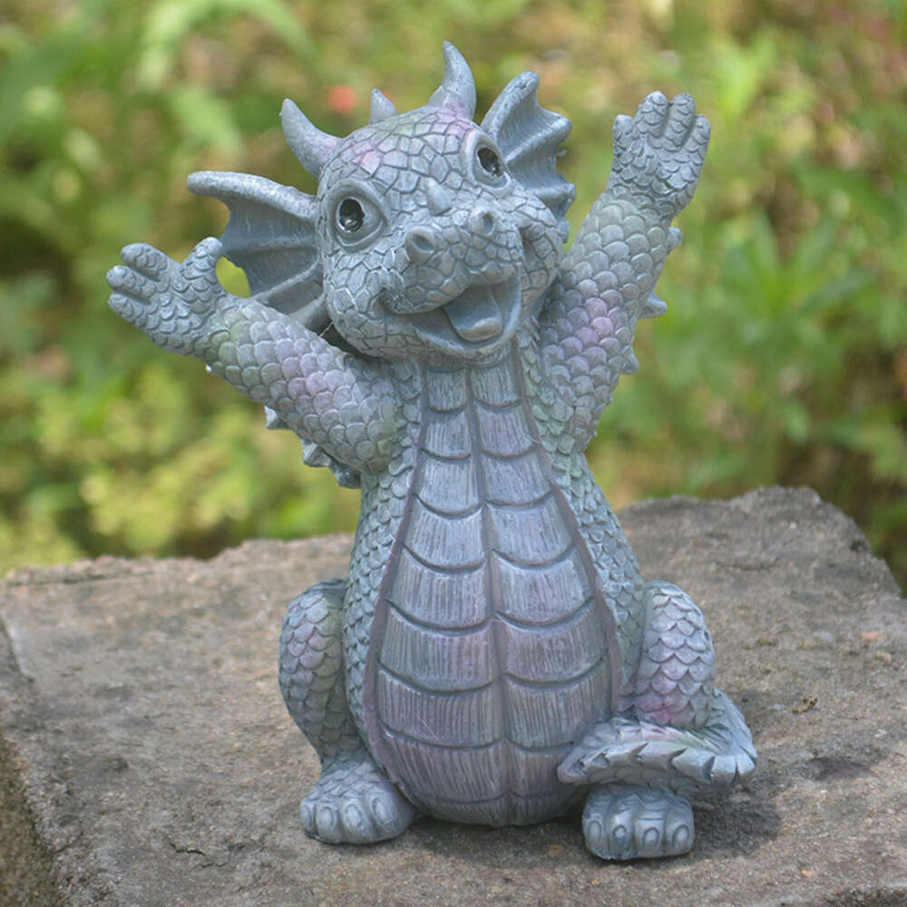 Tuinstandbeeld Hars Crafts Cute Meditation Dragon Outdoor Courtyard Home Decoratie