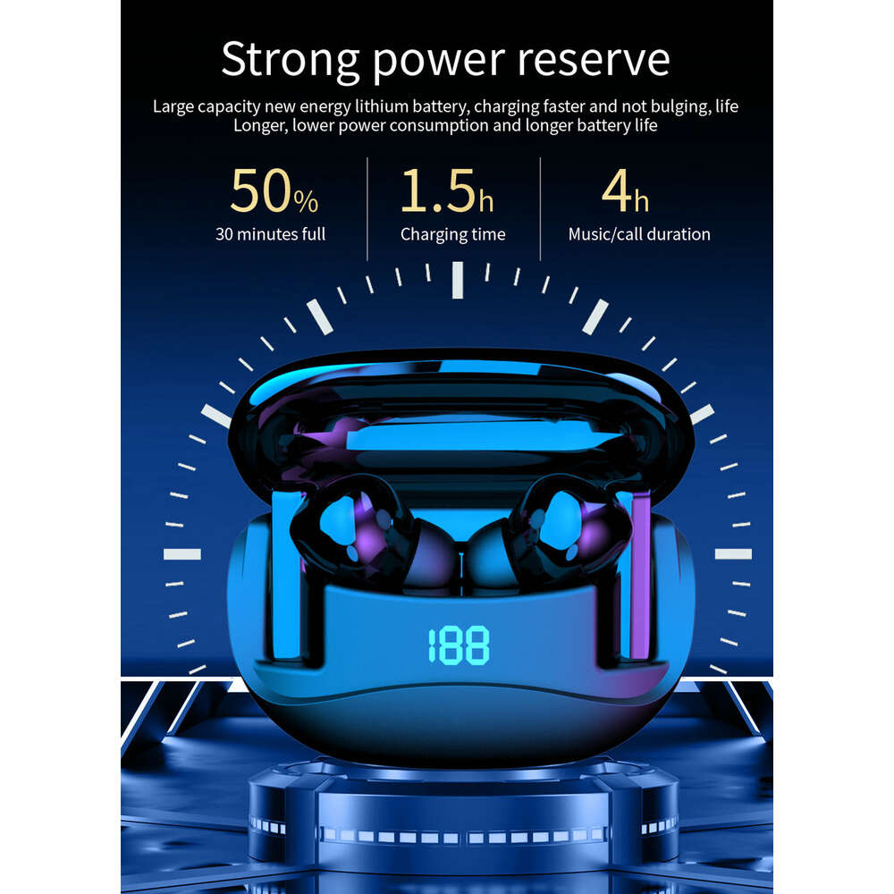 Ny Mate60 Pro Trådlösa hörlurar Bluetooth 5.3 Digital brusreducering i öronsport lyssnar