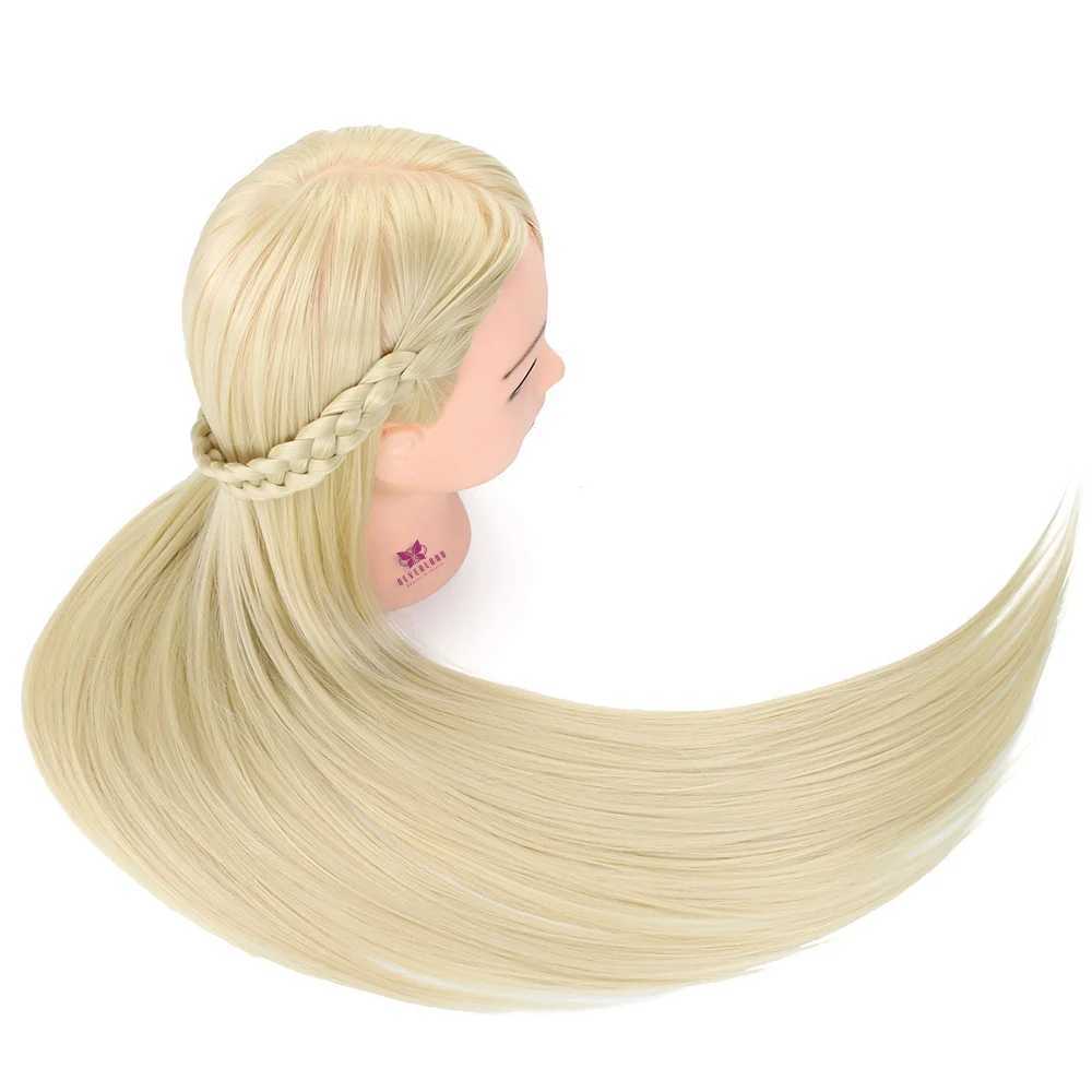 Têtes de mannequin 75 cm de cheveux longs HEAUDE HUMELLE avec Utilisé pour la perruque de coiffure féminine d'éducation coiffure Q240510