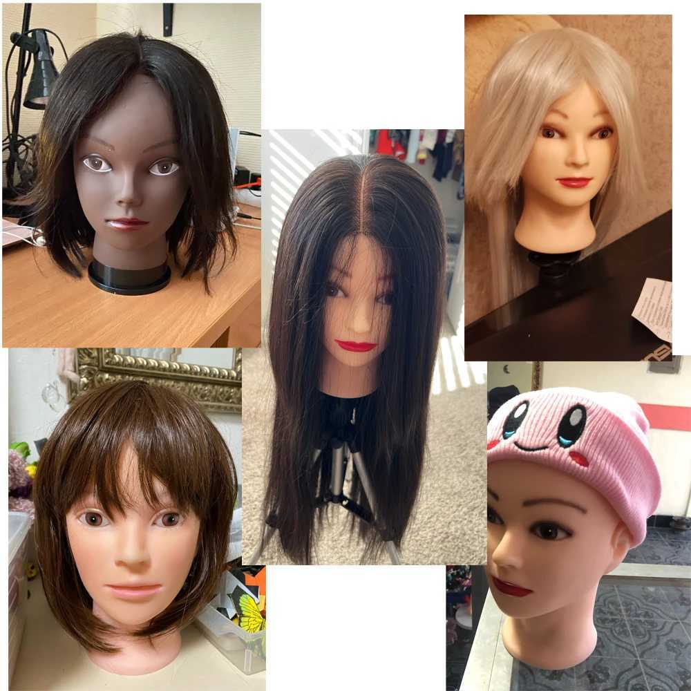 Mannequin Heads Fashionable African Bald Wig Block Human Model Black Female Nude Display False Head Stand Making Q240510