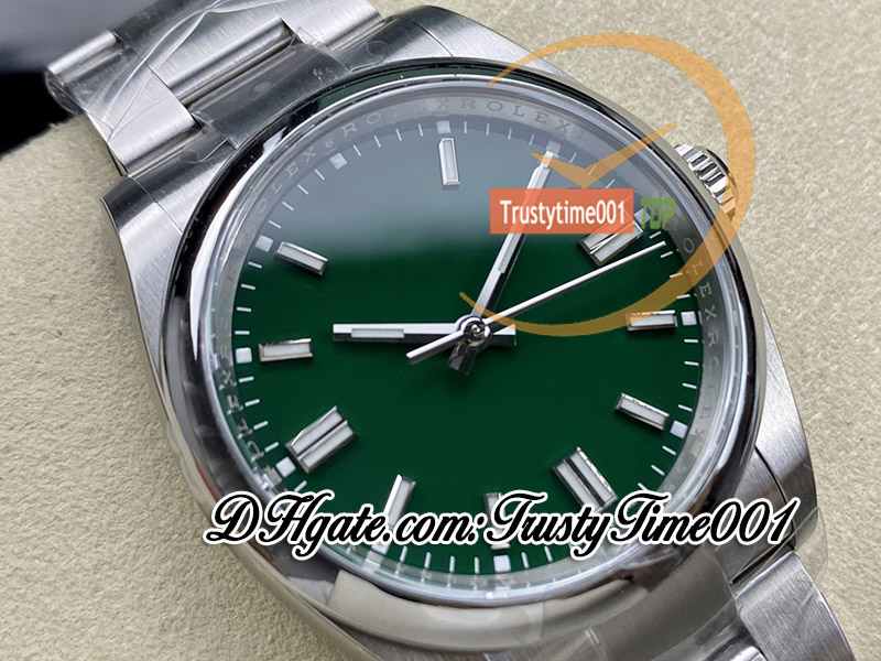126000 VR3230 Automatique Unisexe Watch Mens Womens Watches Clean CF 36mm Green Dial Stick Markers SS 904L Bracelet en acier Super Edition TrusyTime001