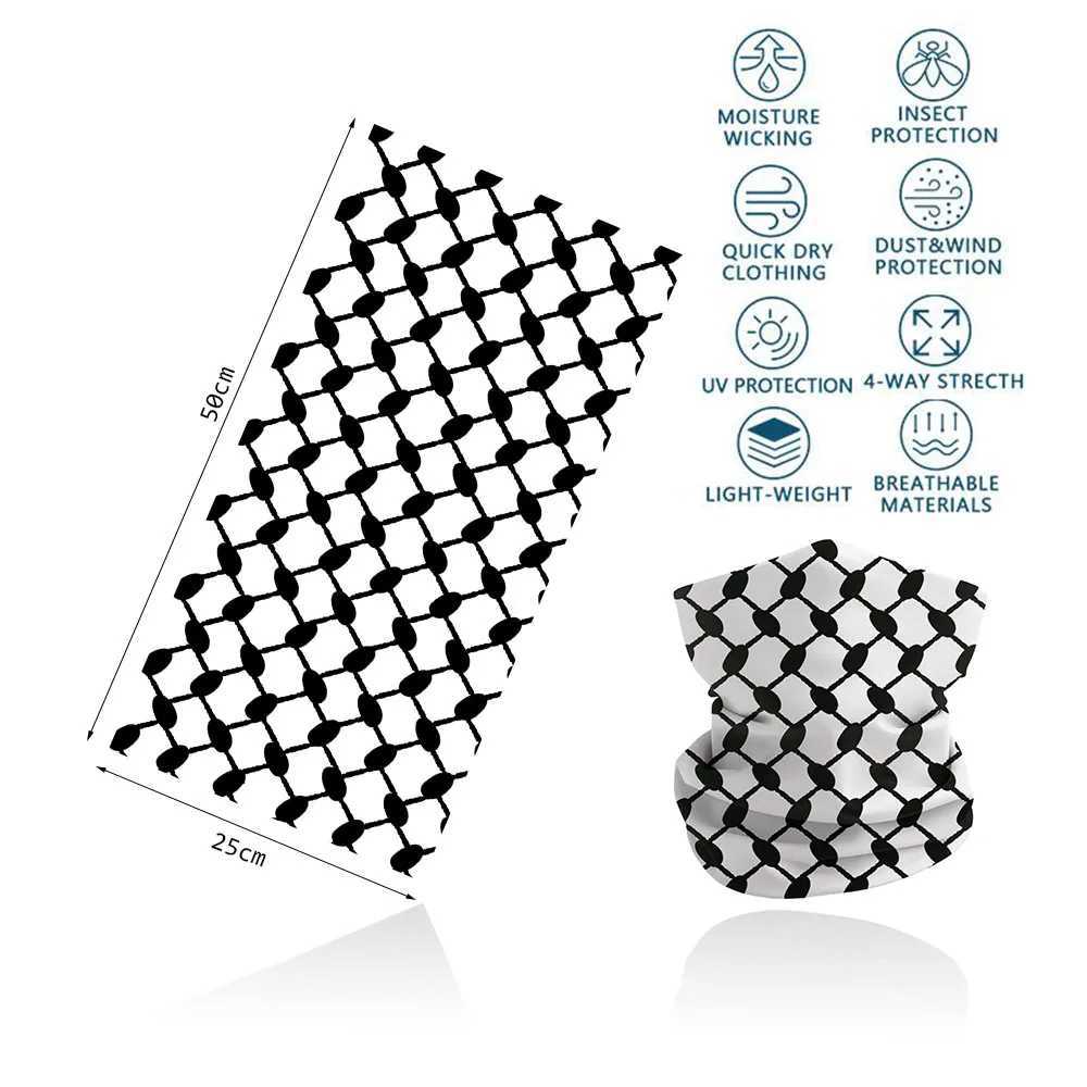 Máscaras de moda Máscaras de pescoço Palestina keffiyeh bandanas Capa de lenço árabe com lenço árabe em máscara de máscara de máscara de máscara de máscara de cabeça multi -funcional q240510