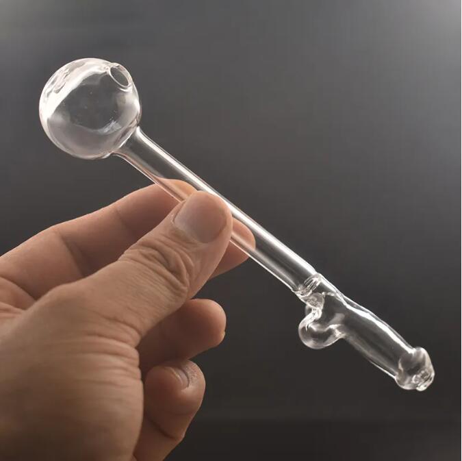 15cm Thick Pyrex Glass Oil Burner Pipe Colorful Men Penis Mouthpiece Hand Smoking Pipes Transparent Great Tube Oil Nail Tips