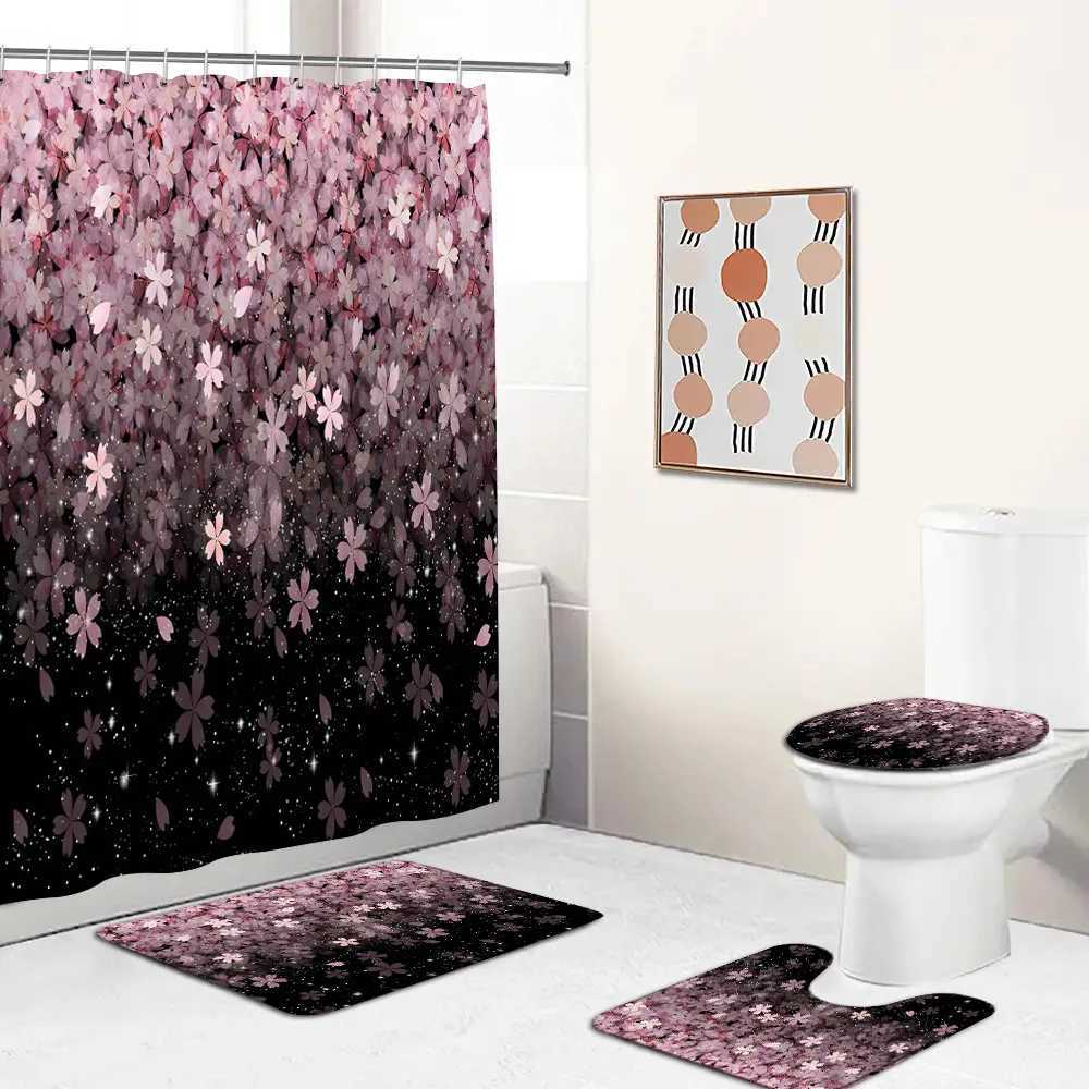 Tende doccia sakura fioritura set tende doccia set di fiori di ciliegia piante decorazioni bagno primaverilo