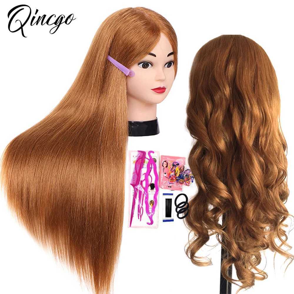 Manequim cabeças 65 cm 85% de treinamento de maquiagem de cabelo humano natural Modelo de boneca de beleza de beleza de beleza Q240510