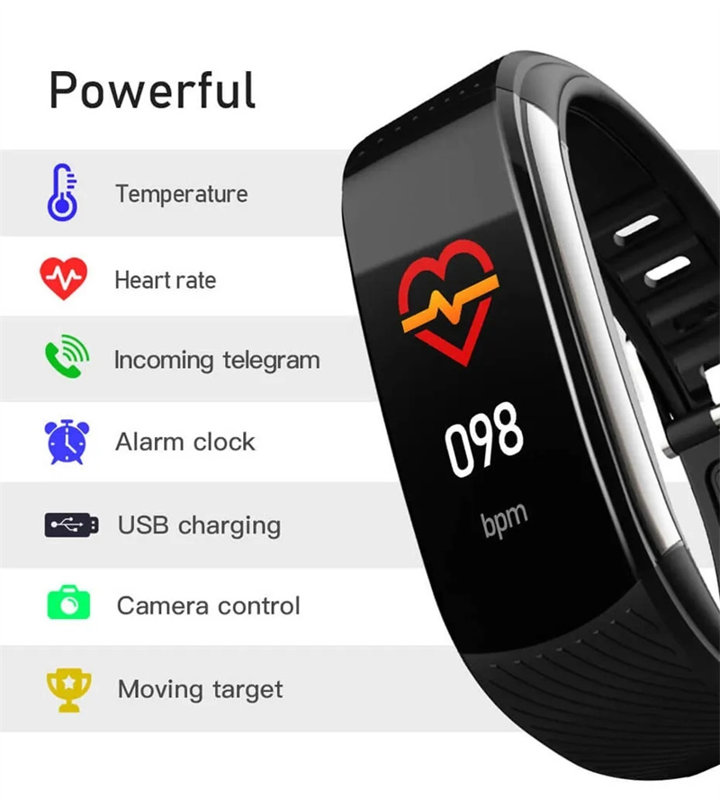 C60 inteligentny pasek 1,1 cala ekran dotykowy AMOLED TEARTO TEARTO TEKGUL TEMATYKA TEMPERATURY SPORTA SMARTA BRANDELA FITNESS