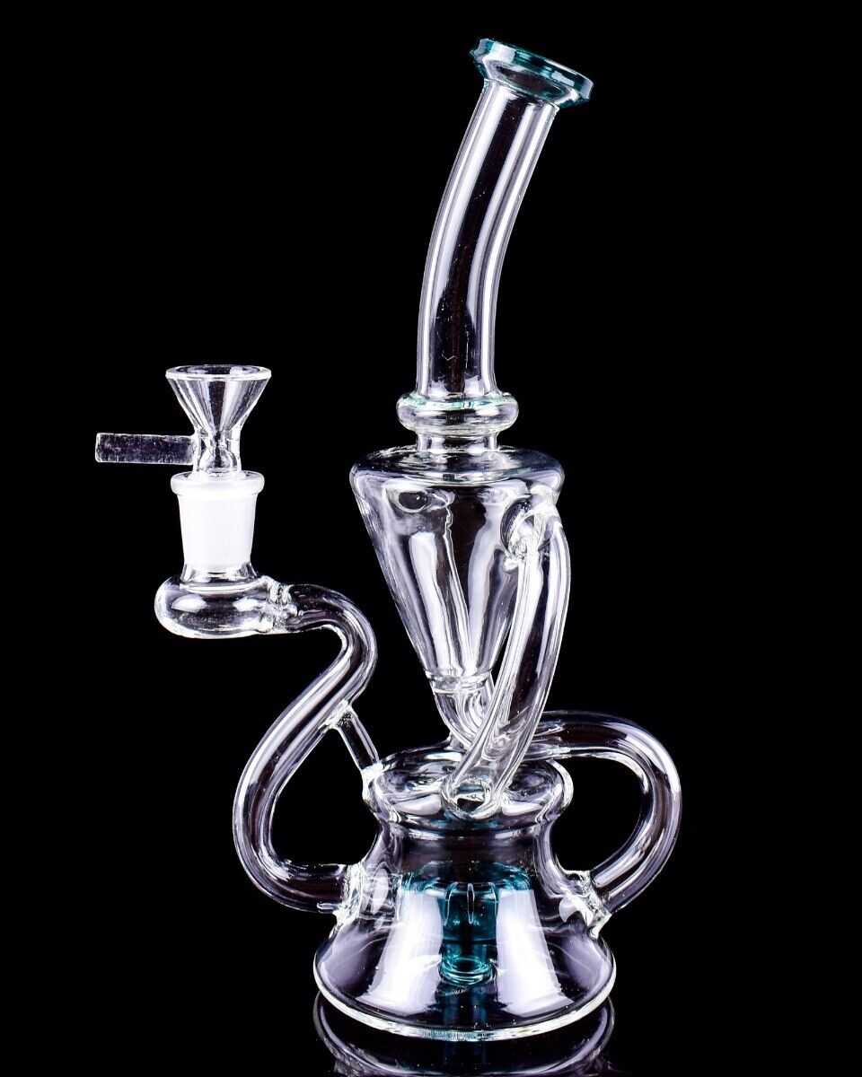 9,3 inch heldere dubbele kamers neo fab ei regenboog haakhaakglas bong dabber rig recycler pijpen water bongs rookpijp 14 mm vrouwelijk gewricht us magazijn