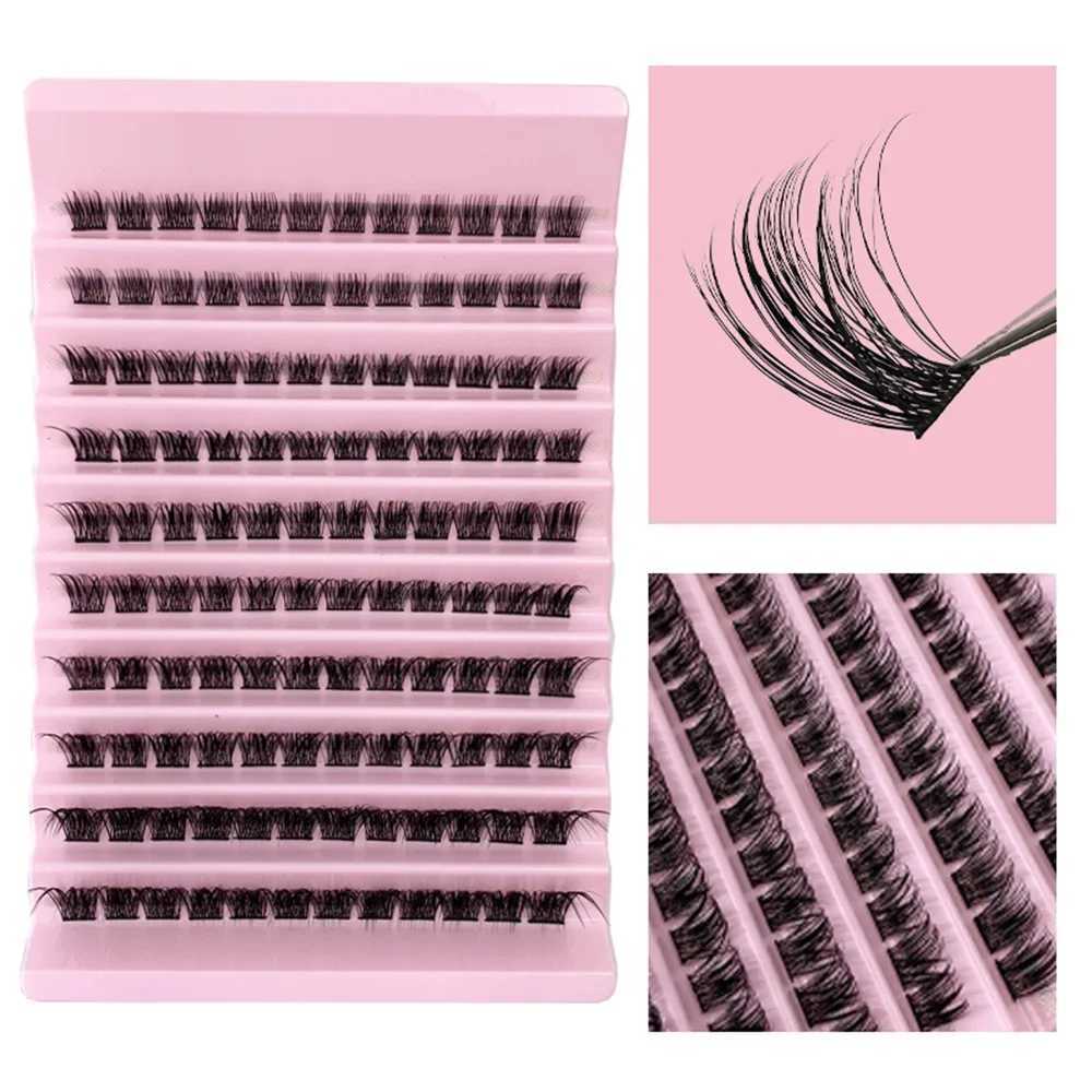 False Eyelashes 120 clusters of eyelashes D-curled 8-16mm mixed length DIY eyelash extension fluffy segmented graffiti false Q240510