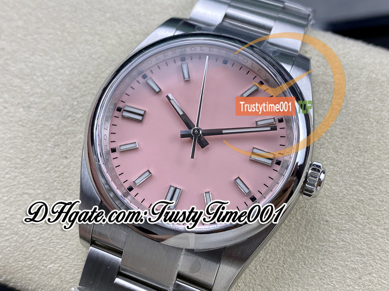 126000 VR3230 Automatic Unisex Watch Mens Womens Watches Clean CF 36mm Pink Dial Stick Markers SS 904L Steel Bracelet Super Edition Trustytime001 Wristwatches