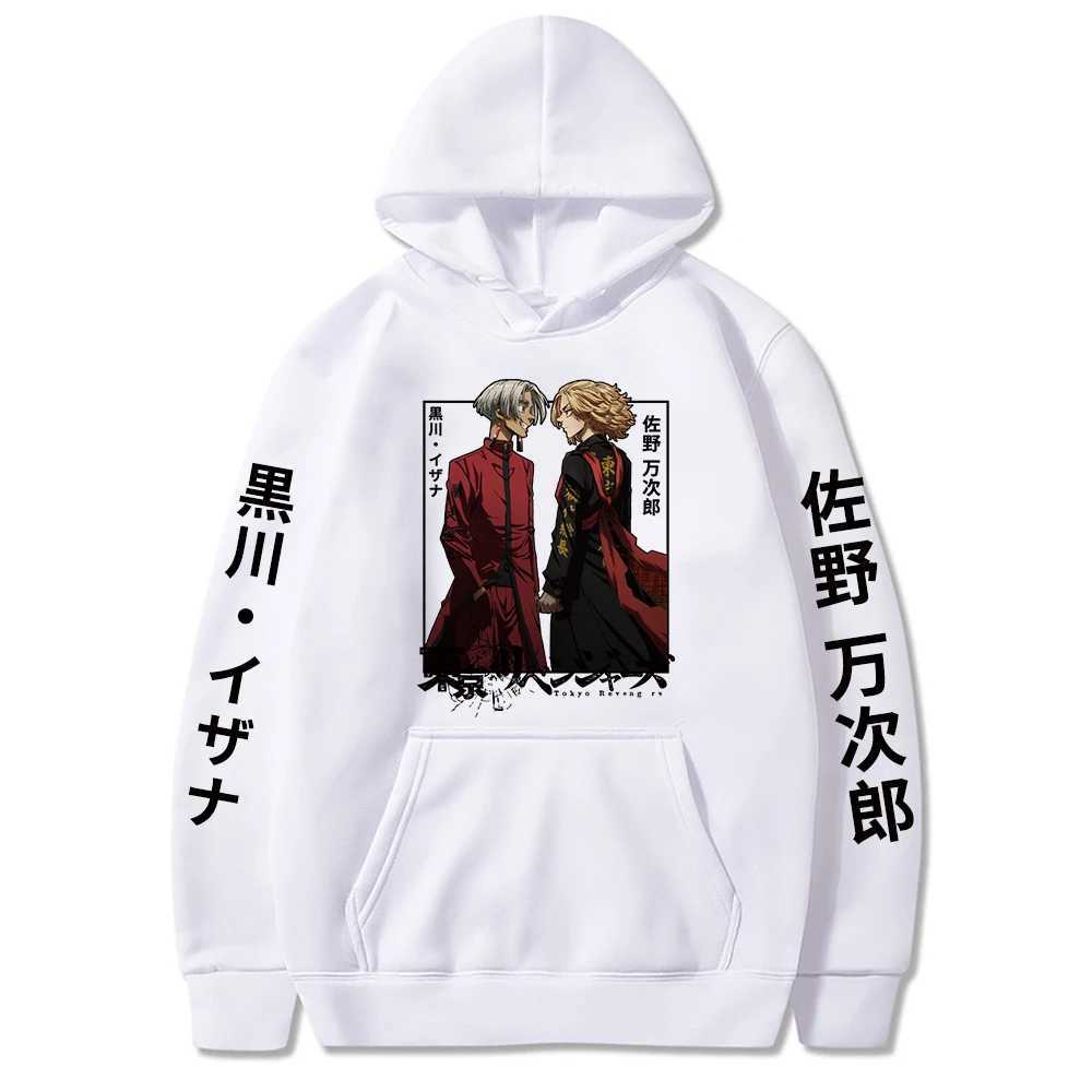 Sweats à capuche masculine Sweatshirts Hot Anime Tokyo Revengers Sano Manjirou et Kurokawa Izana Hommes Homme à capuche Femmes Sweats Sweatshirts HARAJUKU Strtwear T240510