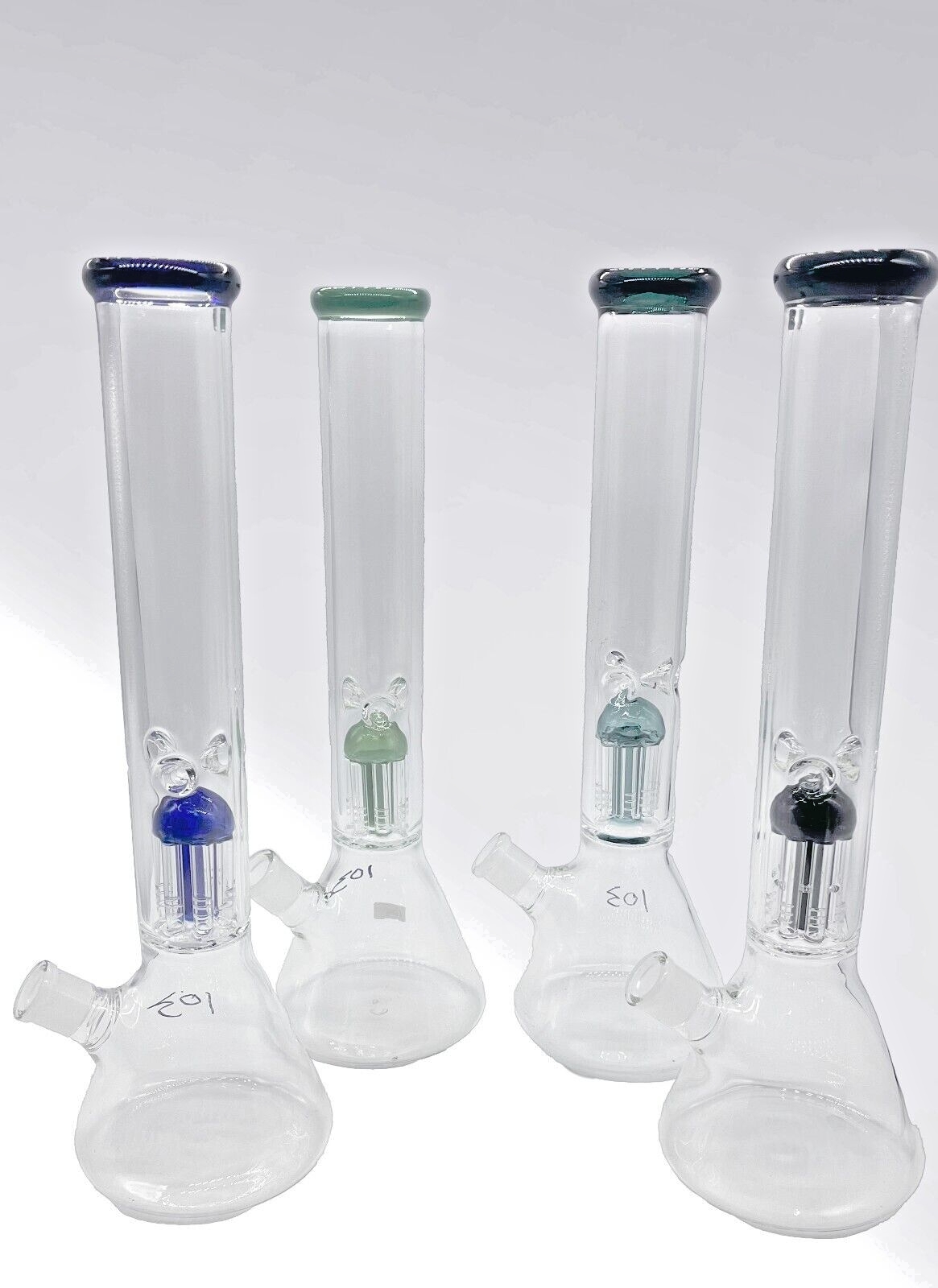 Vidrio de 16 pulgadas con vaso de vidrio con cabeza gruesa pesada Multi -color Bong Filtro de medusas Hookah Glass Bong Dabber Rig Recycler Catante de hielo Catante de hielo Bongas de 14 mm Uso de EE. UU.