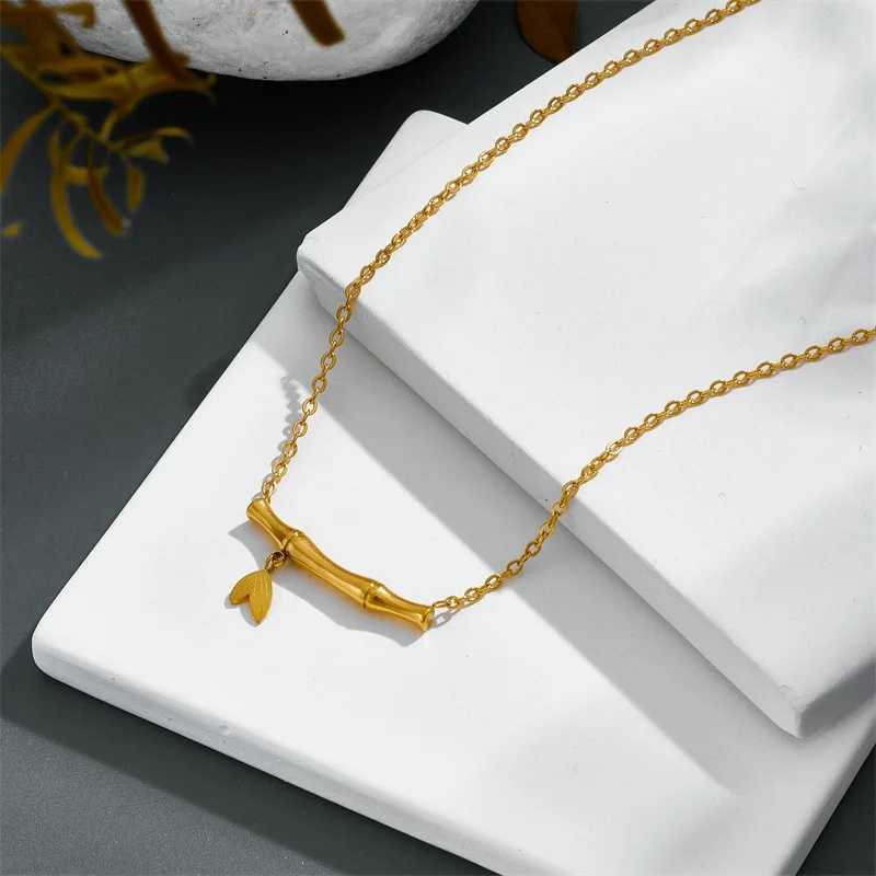 Colliers pendents Personnalité classique Lucky Rich Bamboo Collier Fashion Grand Bamboo Bamboo Vintage Pendant