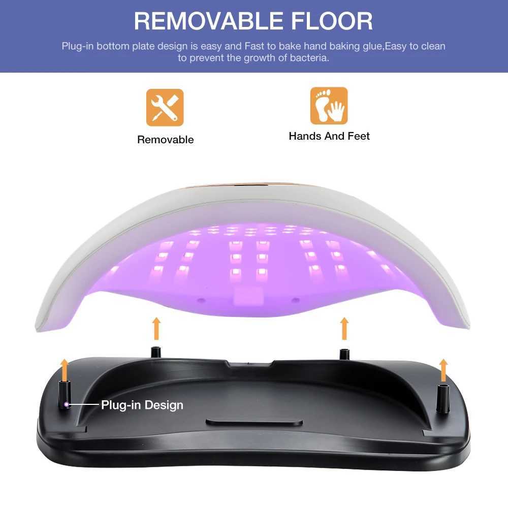 Essiccatori unghie 69leds Essiccatore unghie Lampada a led UV curare tutto lo smalto in gel con moto rilevare la manicure professionale attrezzatura utensili SN T240510