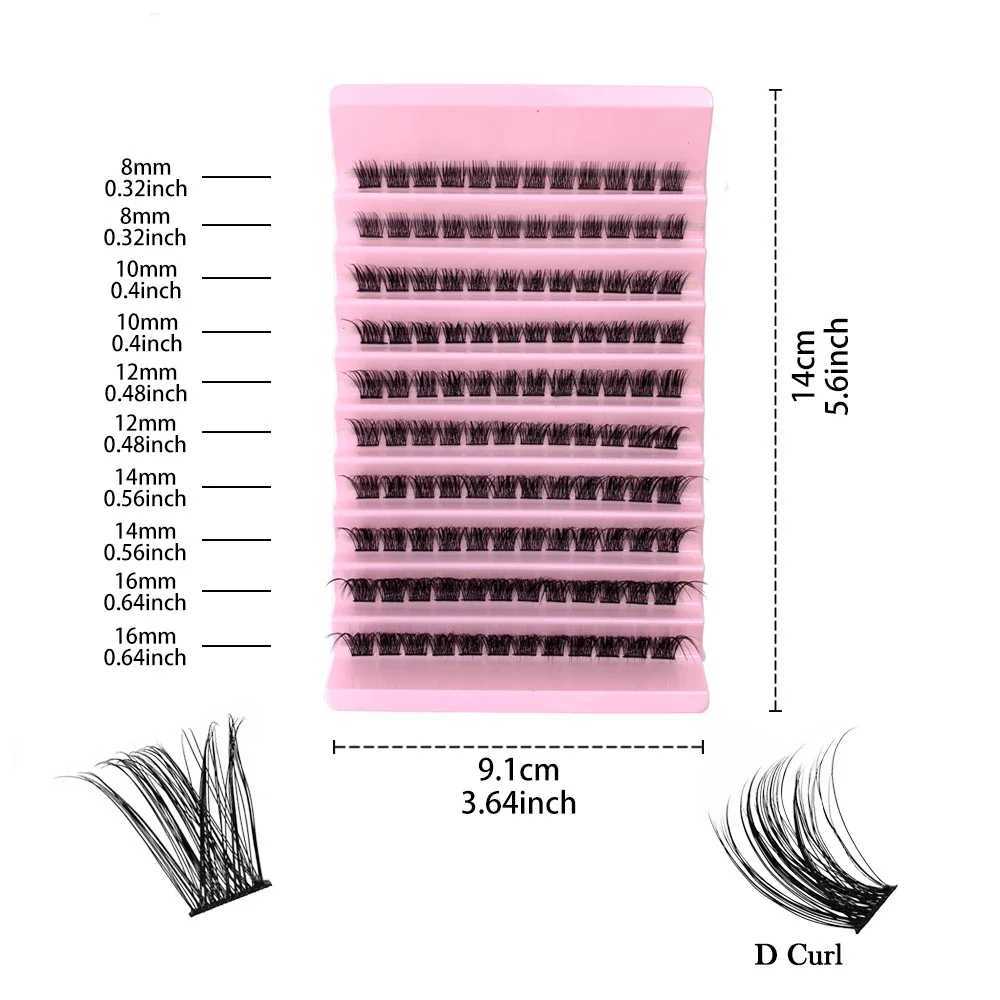 False Eyelashes 120 clusters of eyelashes D-curled 8-16mm mixed length DIY eyelash extension fluffy segmented graffiti false Q240510