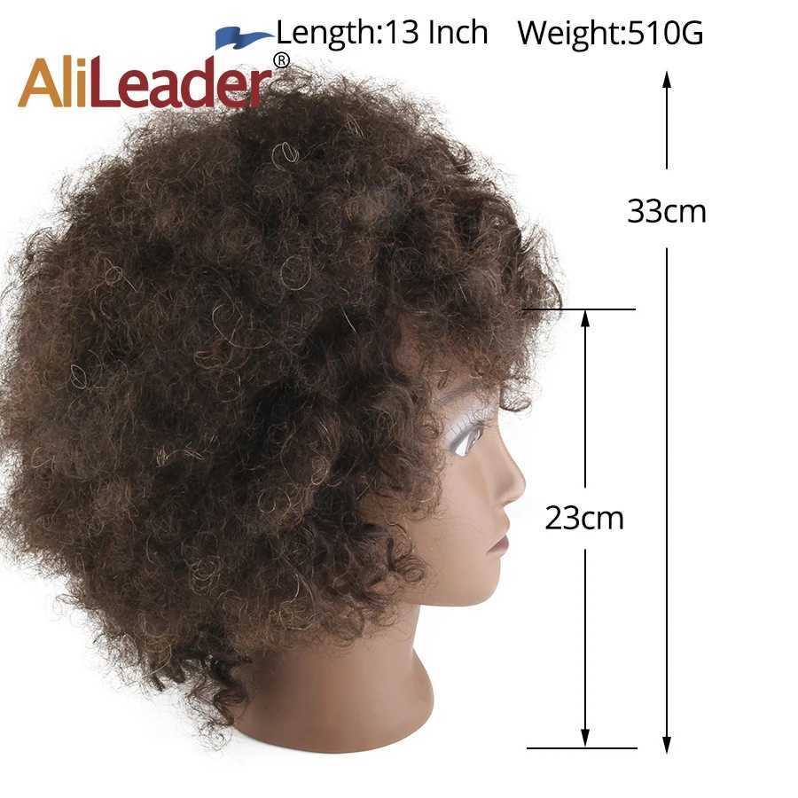 Mannequin Heads Professional human model head with real hair African training woven shape Q240510