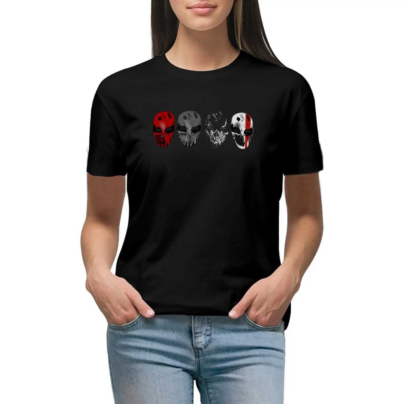 T-shirt da donna Devils Night Masches T-shirt Shirt stampa animale ragazze Corea camicie strette donne T240510