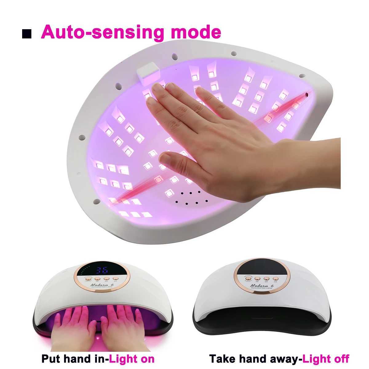 Sécheurs à ongles Grand séchoir à ongles pour les deux mains 69 lampe à ongles UV LED pour polissage en gel et durcissement Manipulateur High Power Nail Art Équipement T240510