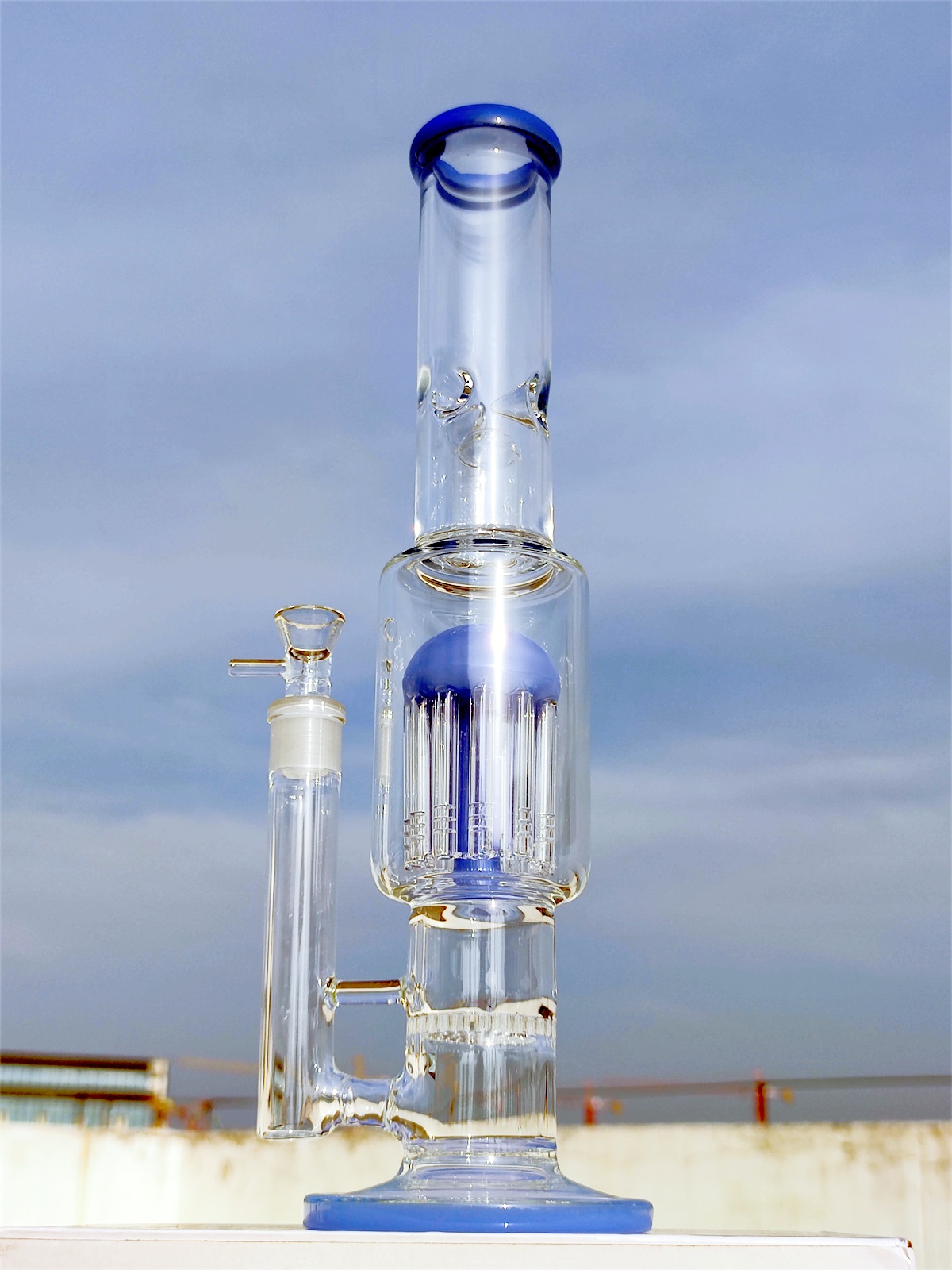 16 -calowy groźny bong 9 mm grubość ciężka lodowa galaretka Filtr Hookah Glass Bong Rig Rig Rett Water Bong 14 mm Warehouse US Warehouse