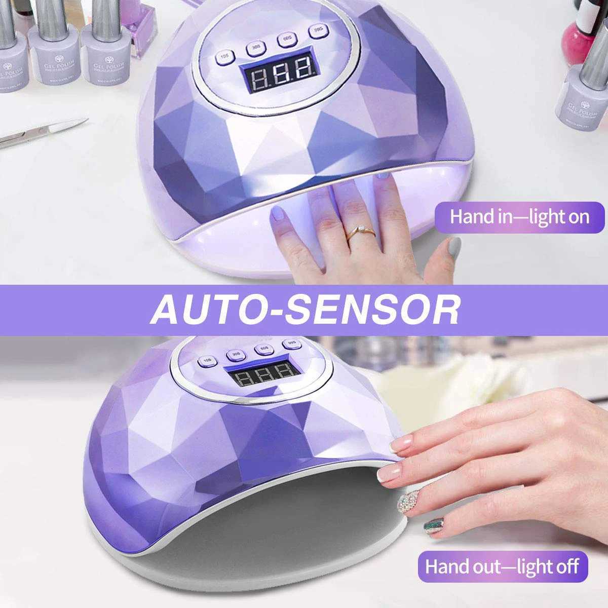 Secadores de unhas 2023 Lâmpada de unhas UV Lâmpada de polimento de gel Full para secagem 39 LED lâmpadas de unha de secagem rápida com timer sensor inteligente T240510