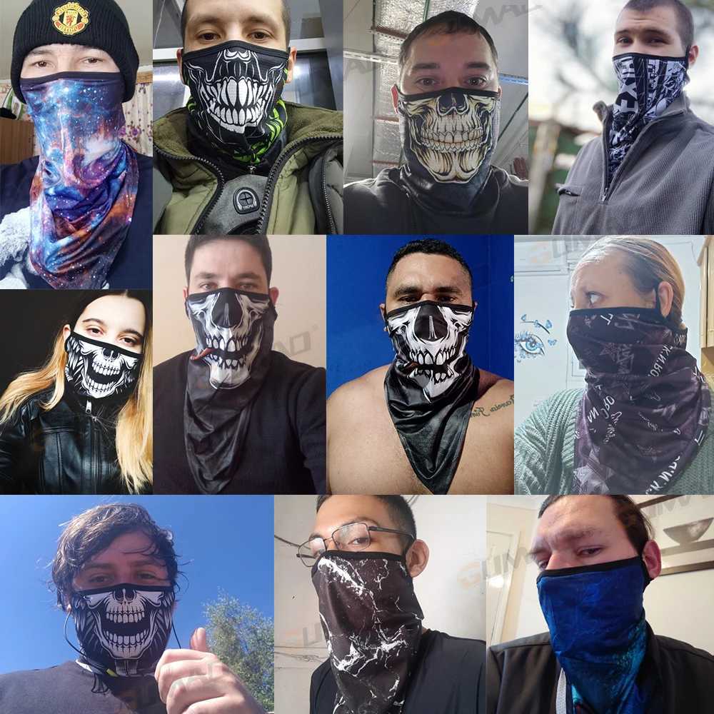 Fashion Face Masks Neck Gaiter Randonnée Écharpe Imprime à moitié visage Masque facial Masque à vélo Couverture Q240510
