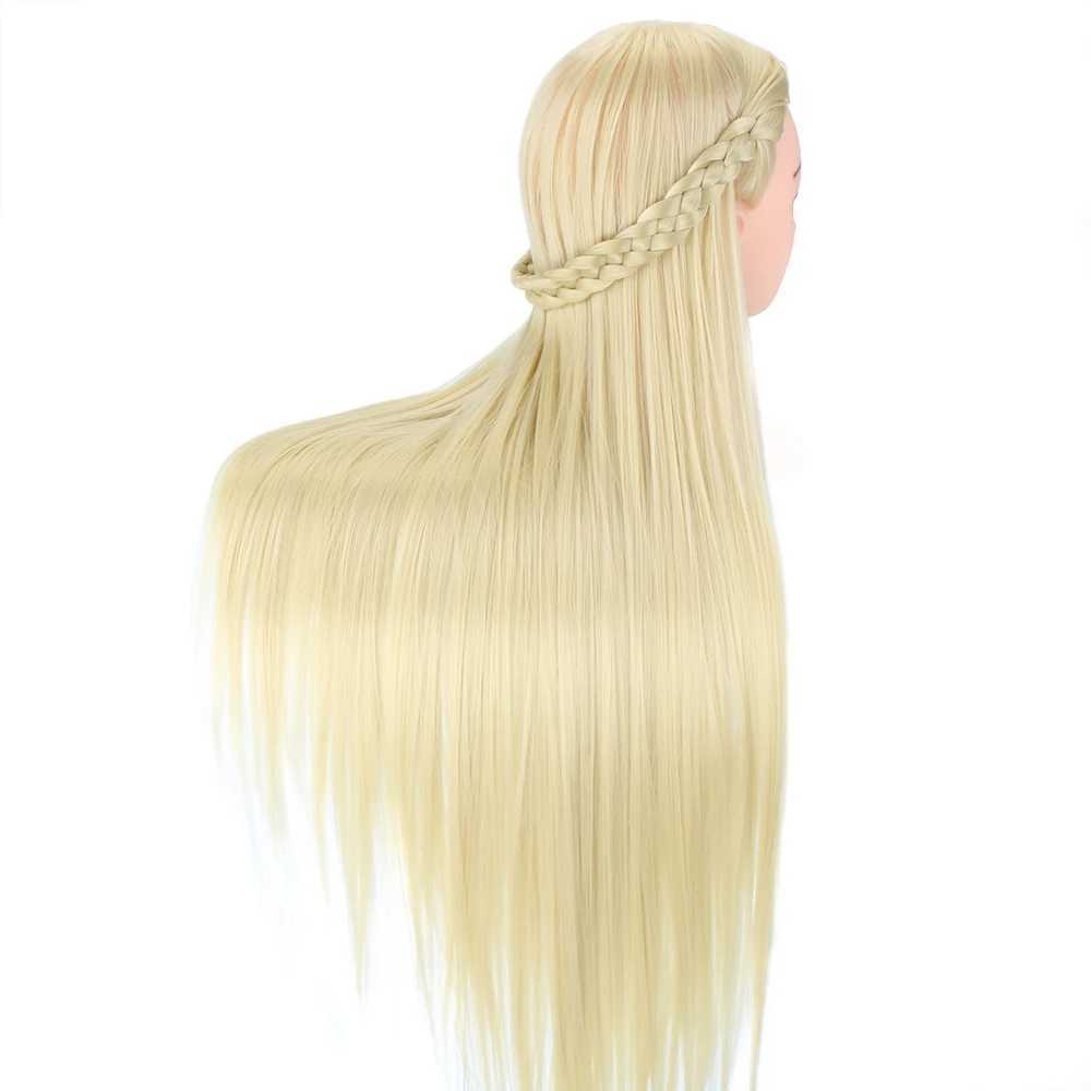 Têtes de mannequin 75 cm de cheveux longs HEAUDE HUMELLE avec Utilisé pour la perruque de coiffure féminine d'éducation coiffure Q240510