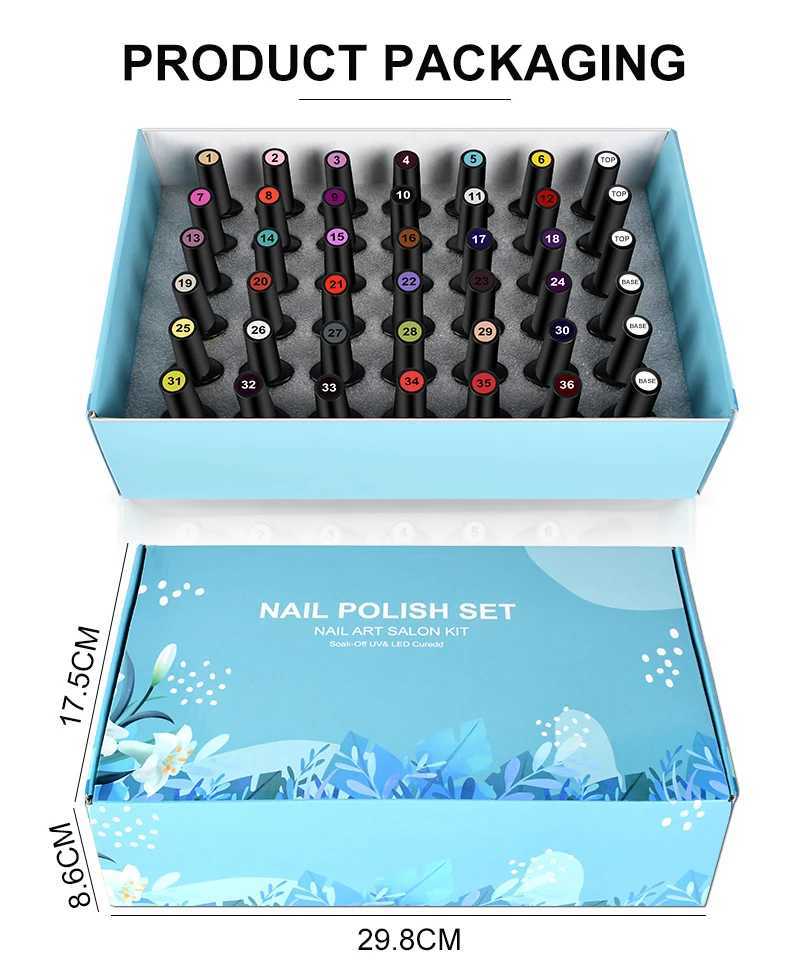 Kits d'art d'art de ongle gel de l'ongle Polish Set Manucure Set Nail Art Decoration 36 Couleurs / Set UV Kit d'art à nail