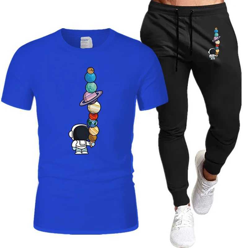 Męskie T-shirt Męskie Ustaw małżonki i fitness Pantging Pants Brand Nowy astronauta mundur na polu astronauty Q2405010