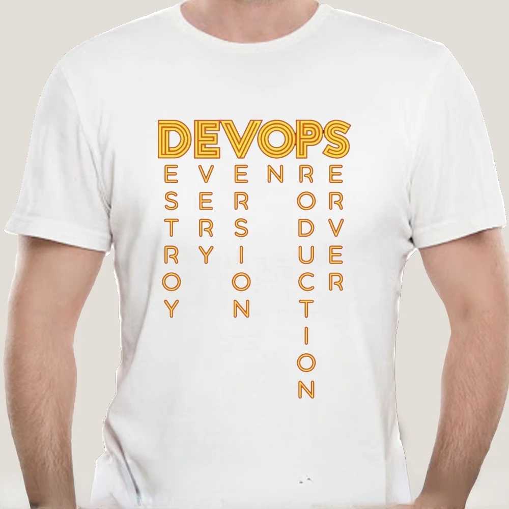 Herr t-shirts roliga programmerare t-shirt devops Devops- den verkliga definitionen av Devops t Devops Computer Nerd GK Programmer Sarcastic Shirts T240510