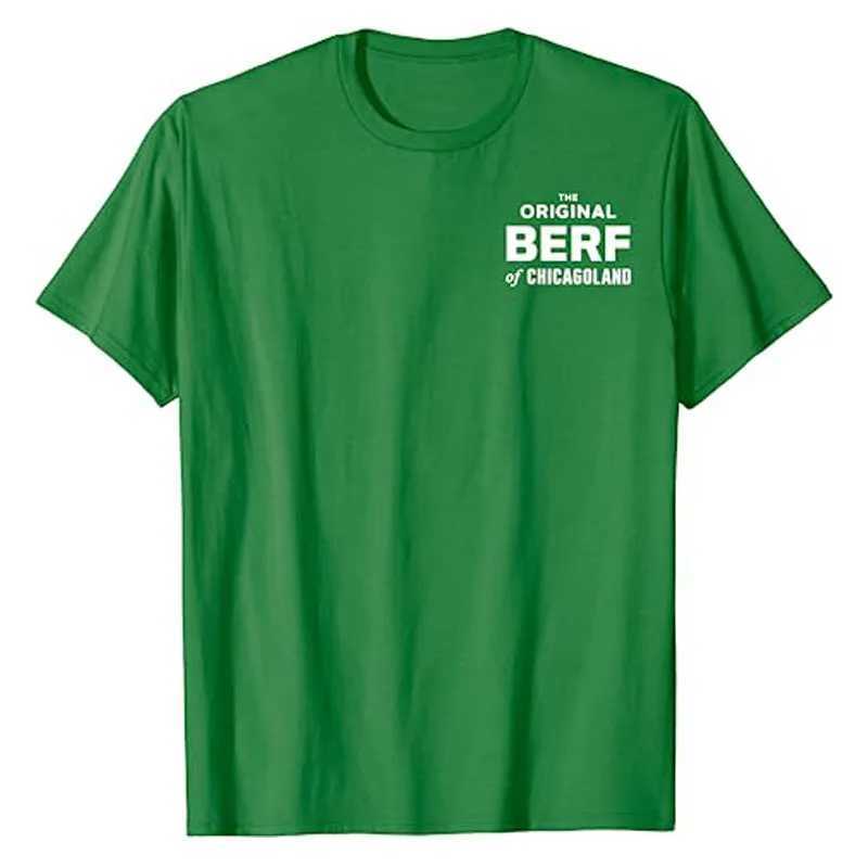 Dames T-shirt Chicagos Originele BERF Interessante afdrukfout T-shirt Letter Afdrukken Zegt Graphic T Top Short Silver Blouses Gift T240510