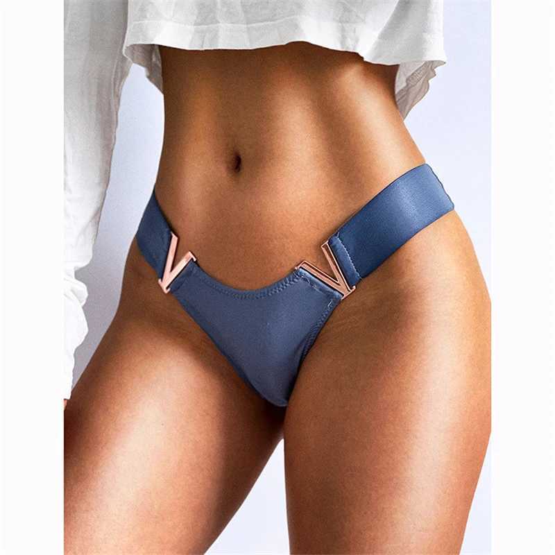 Slievi mutandine Lettera di metallo v perizoma Donne basse mutandine mutandine sexy biancheria intima trasparente Ladies slivini mutandine biancheria da donna Lingerie T240510