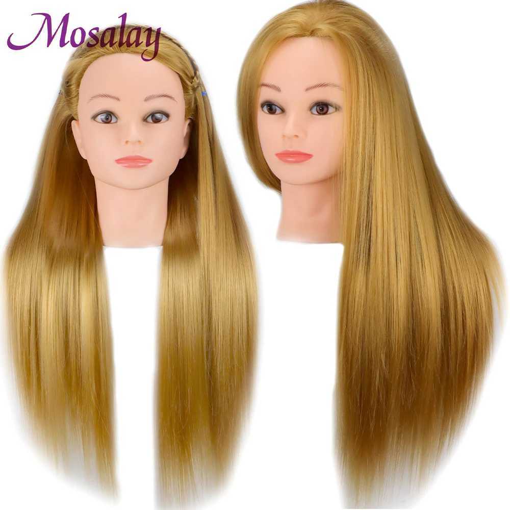 MANNEQUIN Coiffure de tête de modèle humain Hair 26 pouces CHEUR 100% Doll d'entraînement synthétique de haute qualité Forme humaine Q240510