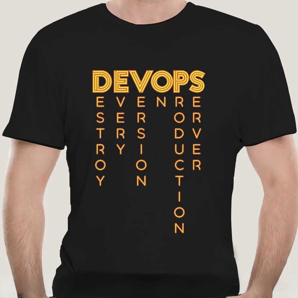T-shirts voor heren grappige programmeur t-shirt DevOps DevOps- De echte definitie van DevOps T DevOps Computer Nerd GK Programmeur Sarcastic Shirts T240510