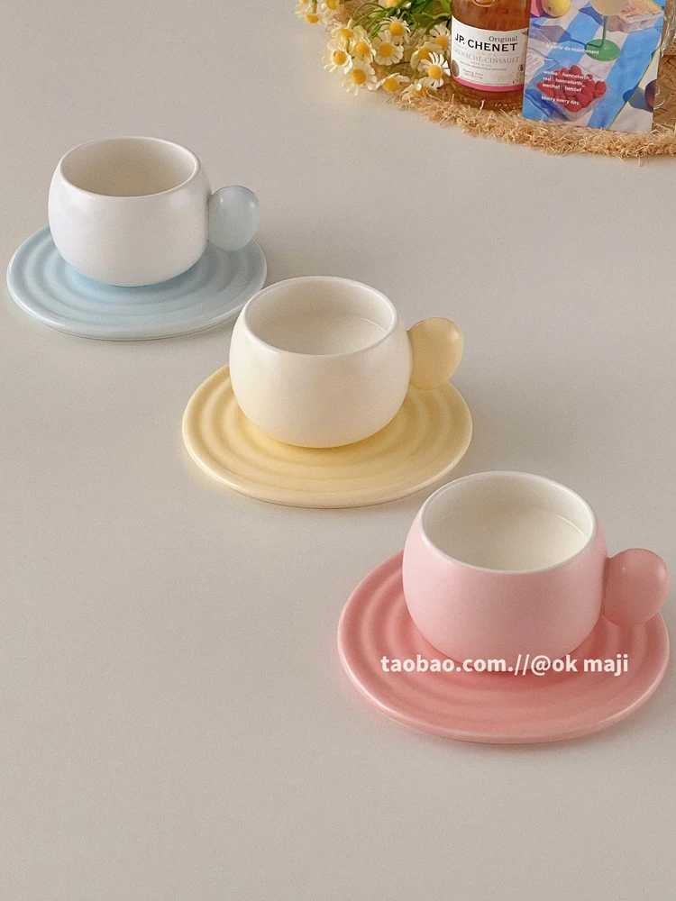 Filiżanki spodki Macaron Ceramiczna filiżanka kawy i spodek