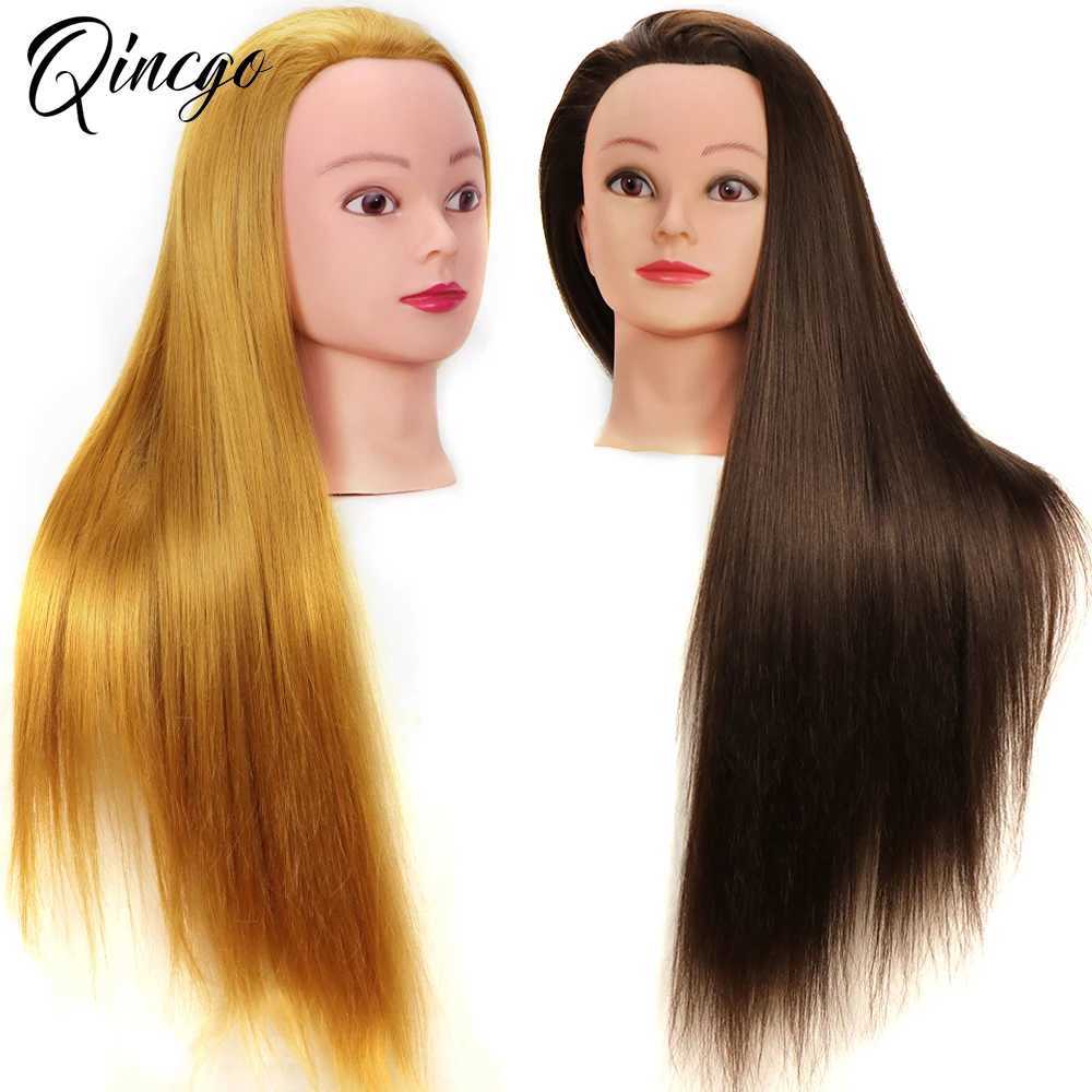 Mannequin Heads Female Hair Beauty Doll Head for Barber Style Human Model Training with and Choice Stand Q240510