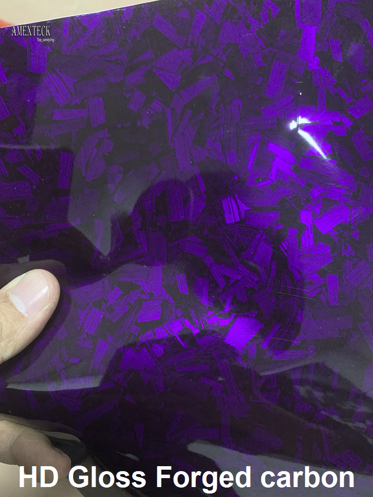 HD Gloss Purple Purg Forged Vinyl Enrapie de vinyle Film de couvrage avec une libération d'air Basse colle à basse colle auto-adhésive Foil 1,52x18m 5x59ft avec une doublure pour animaux de compagnie