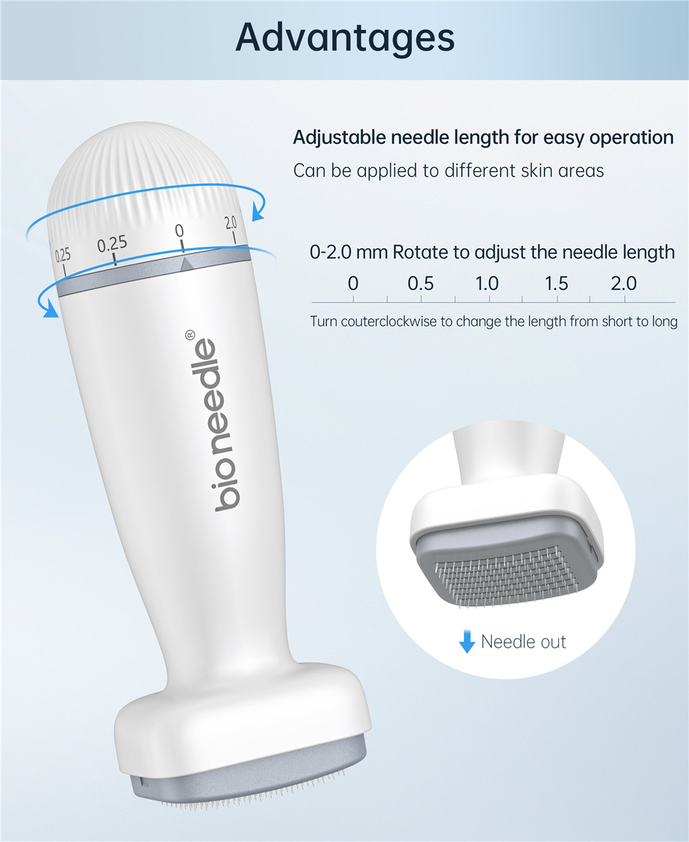 Rouleau de tampon Bio Derma 120 PIN Ajuster le stylo micro-raidle à aiguille pour la barbe Growing Growing Miconeedling Dermaroller System