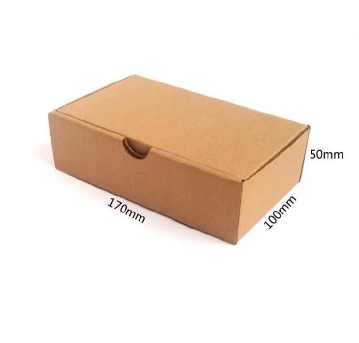 17*10*5cm Kraft Paper Korrugerad present Boxe Mailer Shipping Box Korrugerad kartongbröllop Presentpaket Julfestdekor