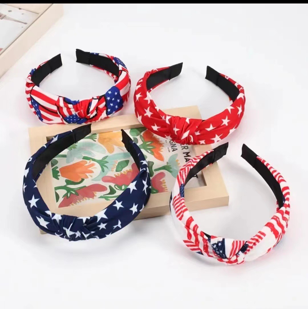 USA FLAG BAGGLITÀ CHE FAGGIO American Patriotic Indipendence Day 4 luglio Headband Red White and Blue Haiop Hoop for Women Girls Regali Accessori capelli