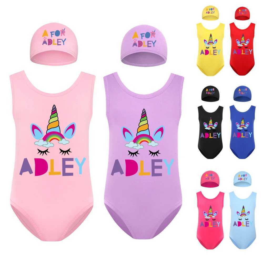 Ensembles de vêtements Adley Girls Swimsuit + Cap Set Swimsuit for Big Girls Massuit de Skis Taille 8 Toddler et Baby Massuit de maillot de bain Ensemble de 1 Poison2405