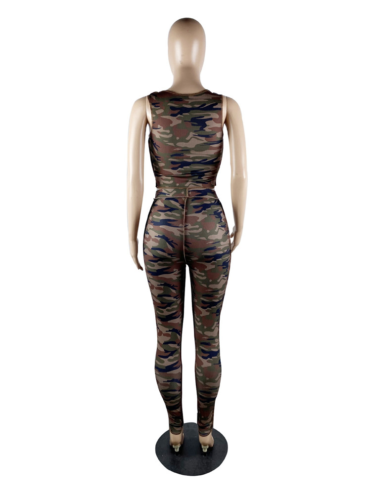 Nouveau designer survêtements Summer Camo Two Piece Sets Femmes Ternites Sans manches Pantalons de débardeur Camouflage Camouflage Tracksuit Casual Sweins Sweetsal Clothing 11043