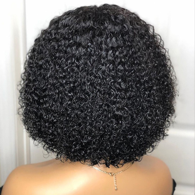 Высококачественный 14-дюймовый короткий боб вьющиеся парик для волос с детскими волосами бразильские предварительно разряженные кружевные синтетические парики для женщин для девочек капля