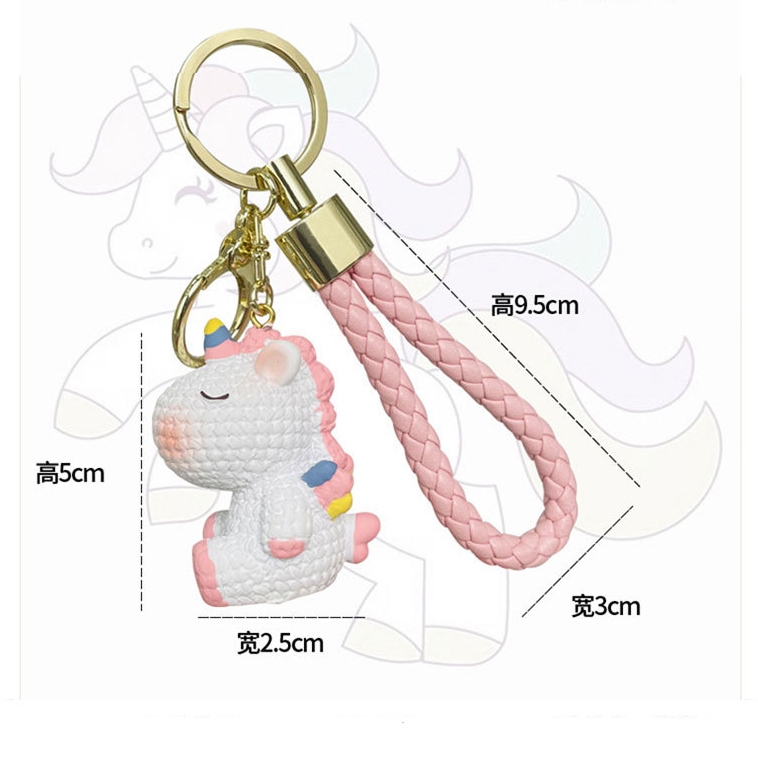 Cute Unicorn Cartoon Keychain Couple Bag Hanging Decoration Book Bag Exquisite Doll Doll Car Keychain