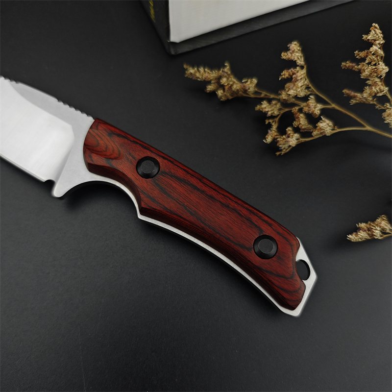 Newest 15017 15002 Hunt Hidden Canyon Hunter Fixed Blade Knife 2.79" S30V Drop Point, Stabilized Wood Handles, Leather Sheath - 15017 15018 15006 15600 15700 Tool