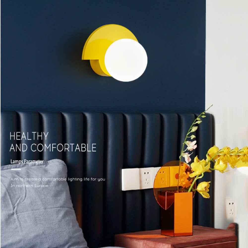Moderne einfache Wandleuchter Macaroon Farb -Nachtlampe für Kinder Kinder Schlafzimmer