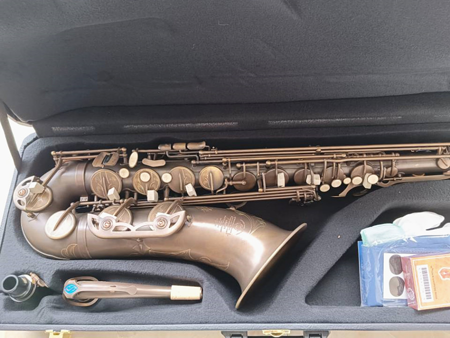 Mark VI Saxophon Hochqualität Tenor Saxophon 95% Kopierinstrumente Antike Kupfersimulation Messing Sax mit Fall