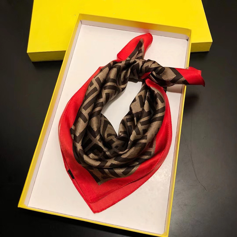 Klassisk tryckt bokstavsduk, kvinnlig designer lyx halsduk, Hua kvinnors hårbåge, handledsduk, sjal wrap, pannband
